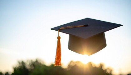 Graduation Cap in Sunset