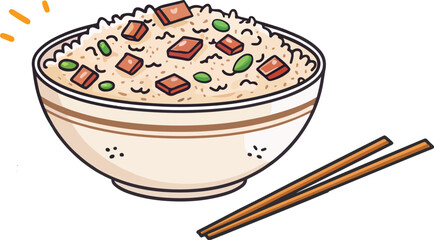 Fried Rice vector design, Fried Rice logo design