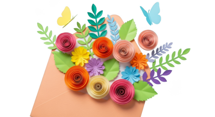 Paper Flowers In Envelope Spring Craft