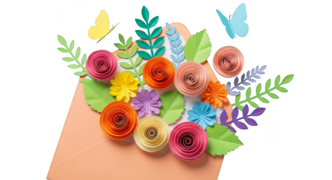 Paper Flowers In Envelope Spring Craft
