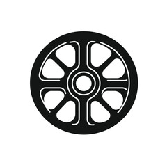 Abstract Geometric Circular Shape with Rounded Edges and White Hollow Cuts