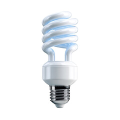 Eco-Friendly Glowing Energy-Saving Light Bulb PNG Cutout