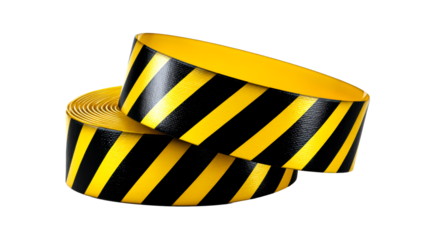 Caution tape rolls stacked for construction site safety measures