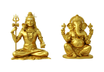 Hindu Gods on Transparent Background