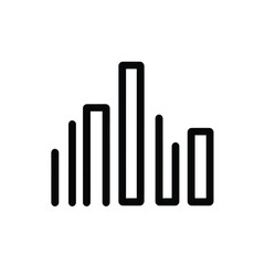Black Equalizer Bars Chart Outline on Transparent Background Icon Design