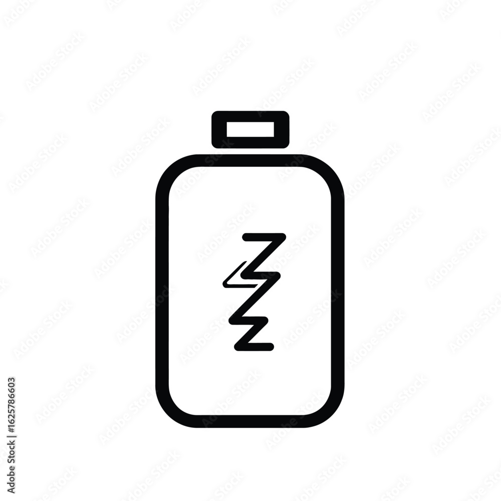 Aufkleber black outline of rectangular device with zigzags on a transparent backdrop