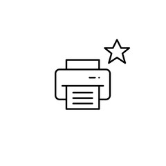 Printer and star. Top-rated trusted electronics, customer choice. Pixel perfect, editable stroke vector icon