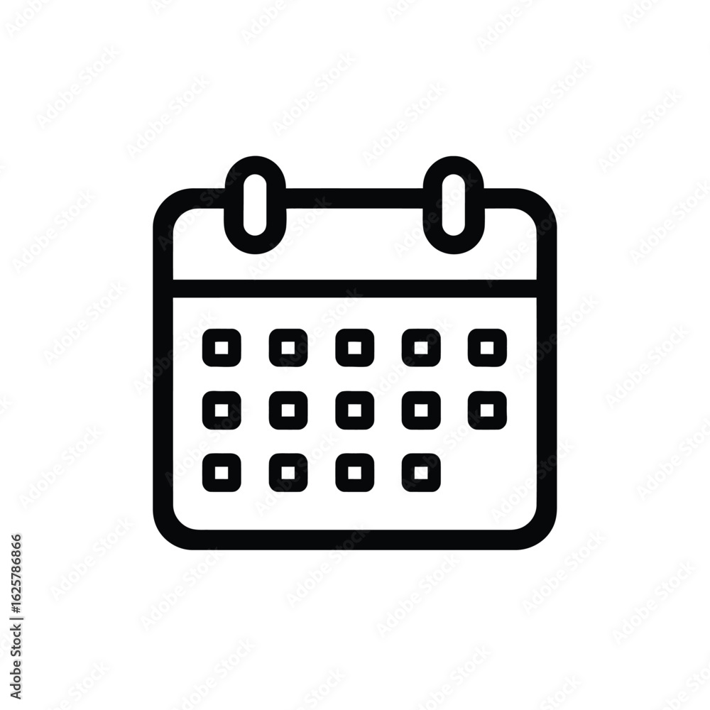 Poster black outlined calendar with transparent background symbol for event date reminder