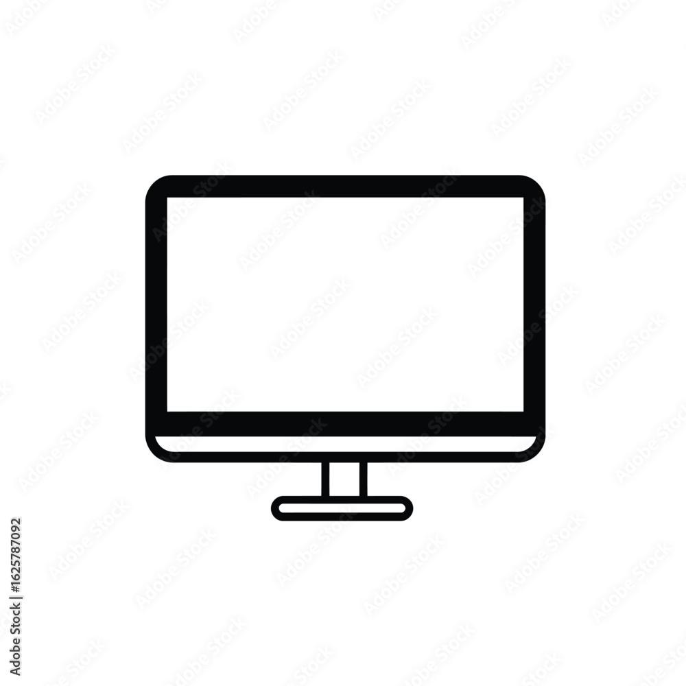Aufkleber black television display device with rounded edges on a transparent background