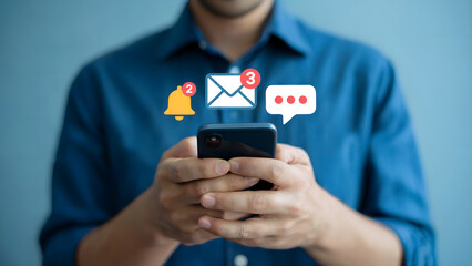 Stay connected with notifications on a modern smartphone, perfect for business updates, social media engagement, and essential real-time alerts