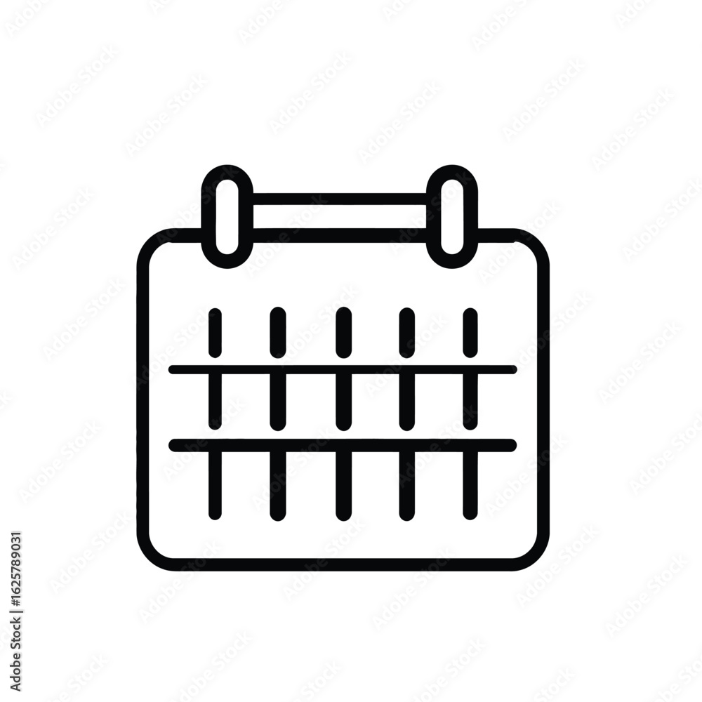 Aufkleber calendar outline icon with date grid and transparent background