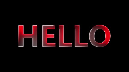 Animation of lowing neon Hello text animation on a black background.neon retro line Hello text animation . - Powered by Adobe