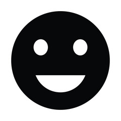 Fototapeta premium Smiling face emoji icon, isolated on white background, perfect for expressing happiness, joy, and positive emotions in digital communication and social media