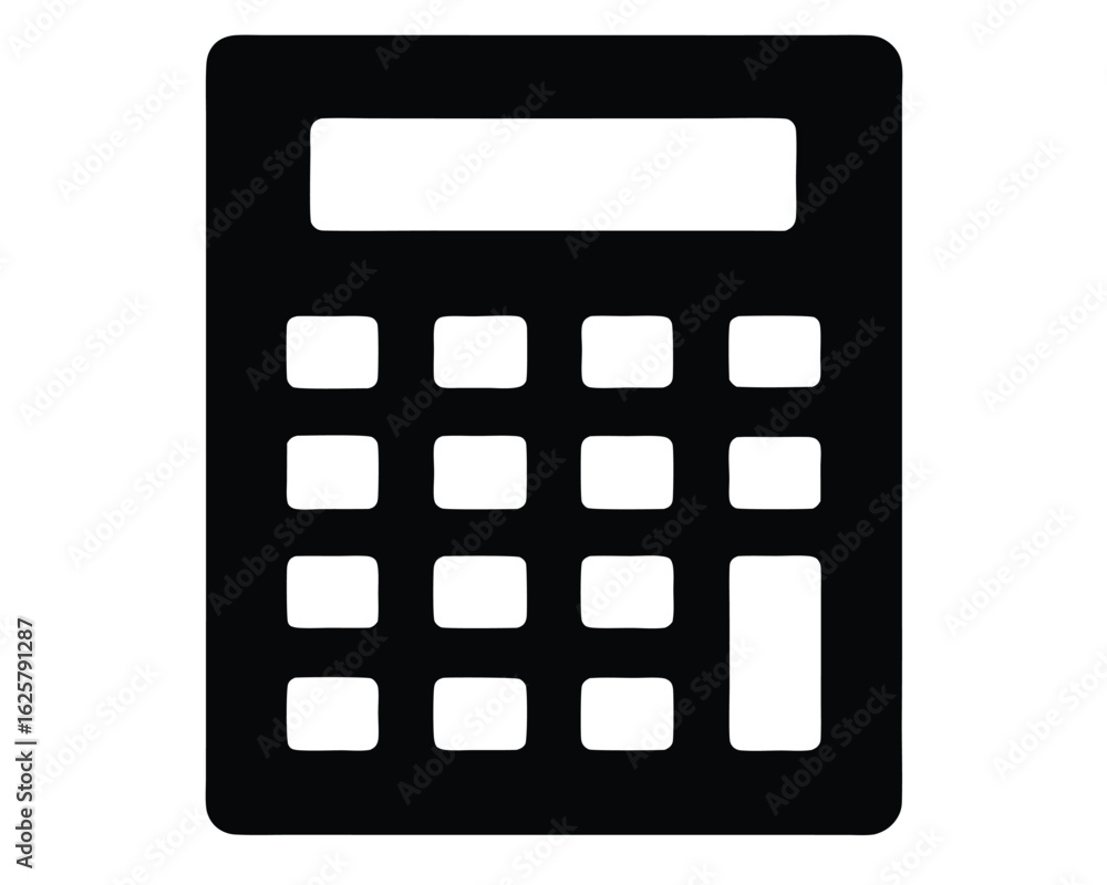Poster a black calculator for mathematical calculations isolated on white background ai generated
