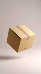 A minimalist 3D rendering of two floating cardboard boxes. The light and shadow play on the simple geometric shapes creates a modern, clean, and elegant visual, perfect for a website banner.