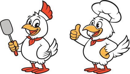Chef Chicks vector design, Chicks logo and icon design, Cartoon Chicks vector design