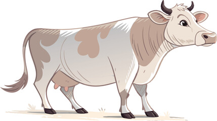 Cow vector design in white background, Cow logo and icon design design