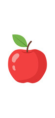 2D Flat Vector Illustration of a Red Apple Isolated