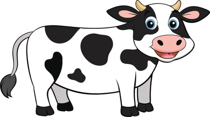 Cow Cartoon vector design in white background, Cow icon design, Cow vector design