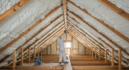 Attic Insulation: Spray Foam Installation for Energy Efficiency - Energy efficient home improvement, spray foam insulation, attic renovation, thermal barrier, professional insulation application
