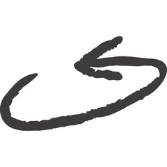 counter clockwise arrow handdrawn chalk crayon rough style. curved arrow shape textured icon symbol vector illustration