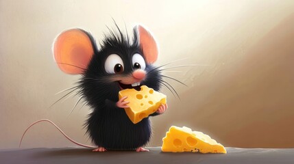 Cute mouse eating cheese (1)