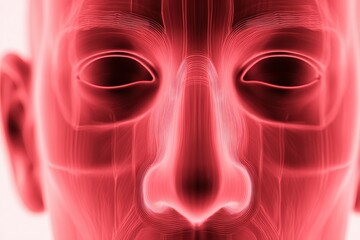 x-default Abstract Red Face Anatomy