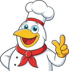 Chef Chicken illustration vector design, Cock logo and icon design, Cock illustration vector design