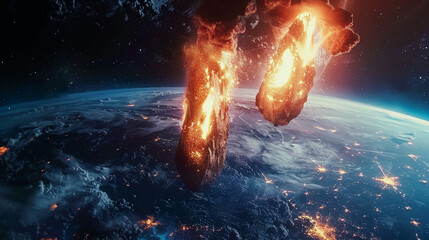 Outer Space with Meteoroids and Cosmic Elements

