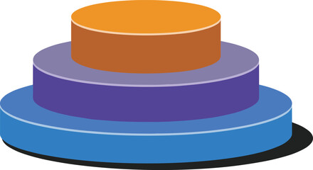 Three Tiered Cylinder Stack with Shadow geometric shape