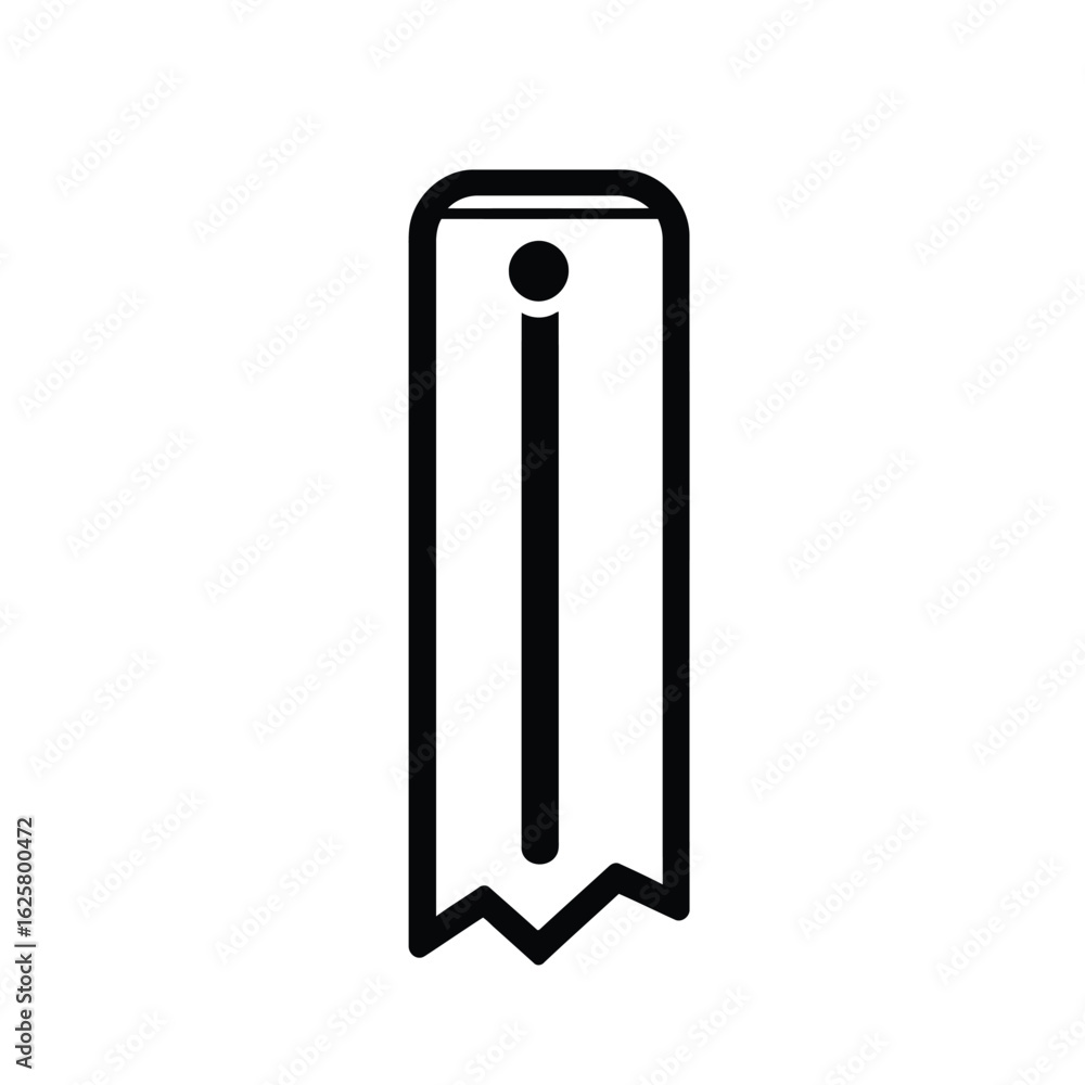 Poster minimalist abstract shape, vertical stripe with circle and zigzag edge design
