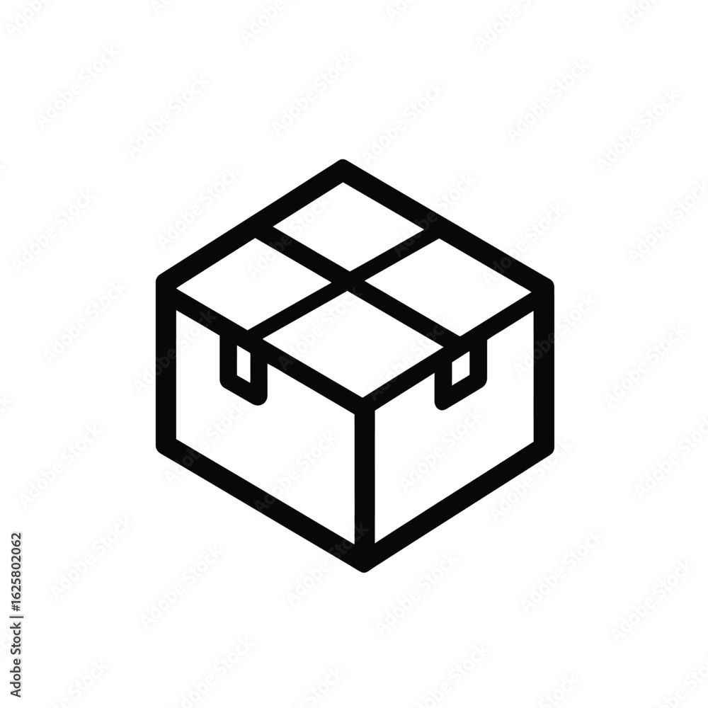 Poster minimalist outline box symbol with clean lines on transparent background design
