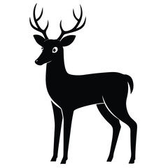 Obraz premium Elegant Silhouette of a Majestic Stag Standing Still