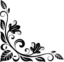 Elegant Leaf and Vine Corner Decoration