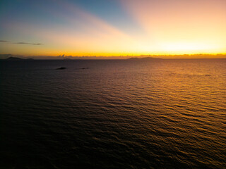Aerial Drone View of Tropical Queensland Beach, Ocean Waves, Island Coastline and Shoreline &ndash; Scenic Coastal Landscape, Clear Blue Water, Australia Nature, Travel, Tourism, QLD