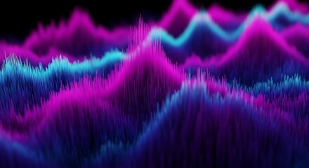 Abstract Digital Landscape with Vibrant Gradient Colors and Dynamic Peaks for Modern Technology Backgrounds