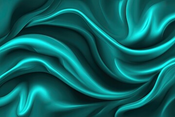 Obraz premium Teal flowing silk drapes in elegant waves