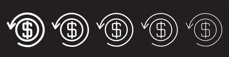 refund money icon thin flat outline style
