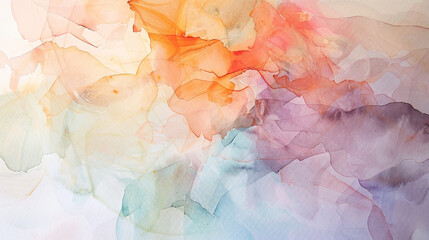 Dreamy Watercolor Washes in Soft Abstract Style

