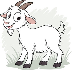 Goat illustration vector design, Goat logo design, Goat Cartoon vector design in white background