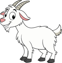 Goat illustration vector design, Goat logo design, Goat Cartoon vector design in white background