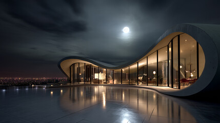 Fototapeta premium moon over the city