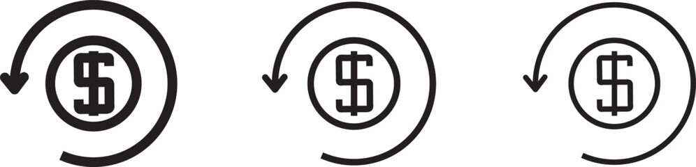 Fototapeta premium refund money icon thin flat outline style 