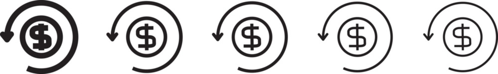 refund money icon thin flat outline style
