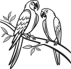 Silhouette Parrot vector design, Parrot logo and icon design, Parrot vector design in white background