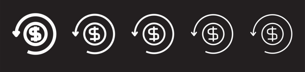 refund money icon thin flat outline style
