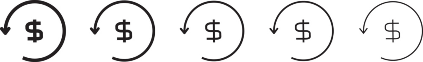 refund money icon thin flat outline style
