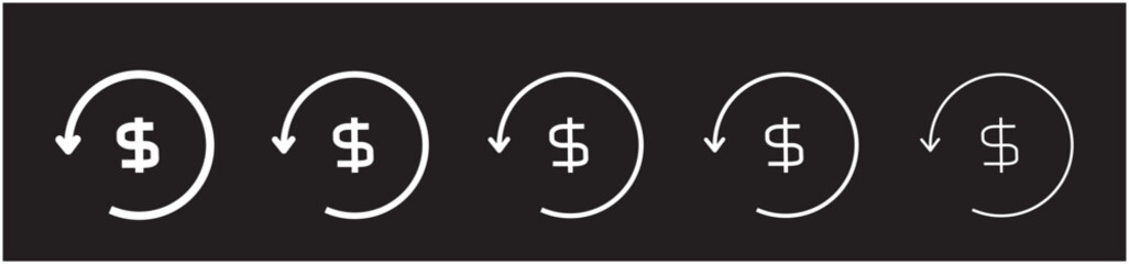 refund money icon thin flat outline style

