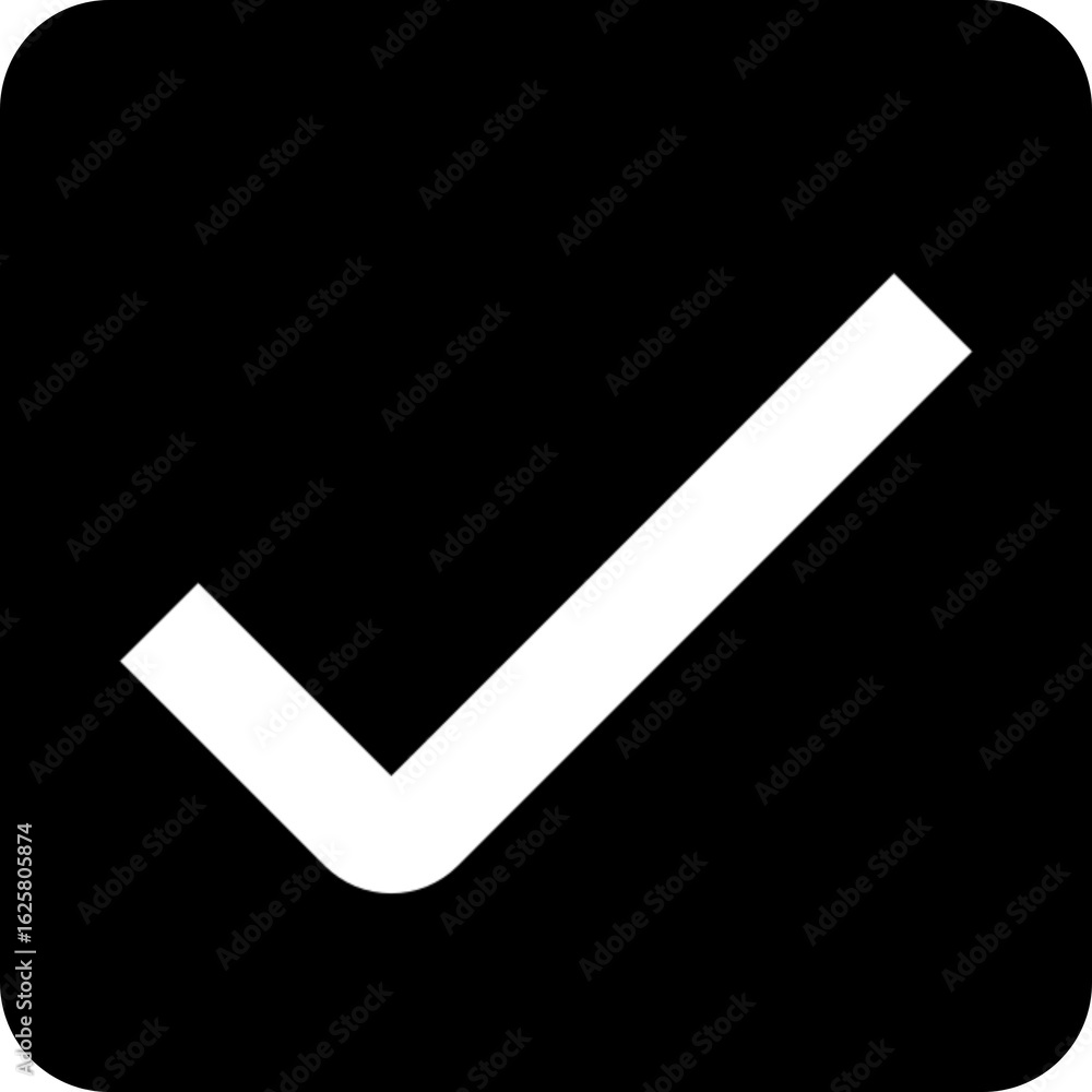 Poster double check mark icon for verification