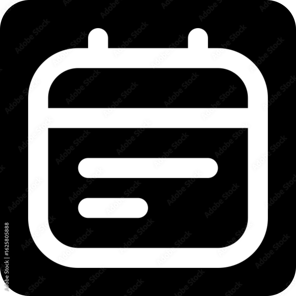 Poster calendar with lines icon for detailed scheduling